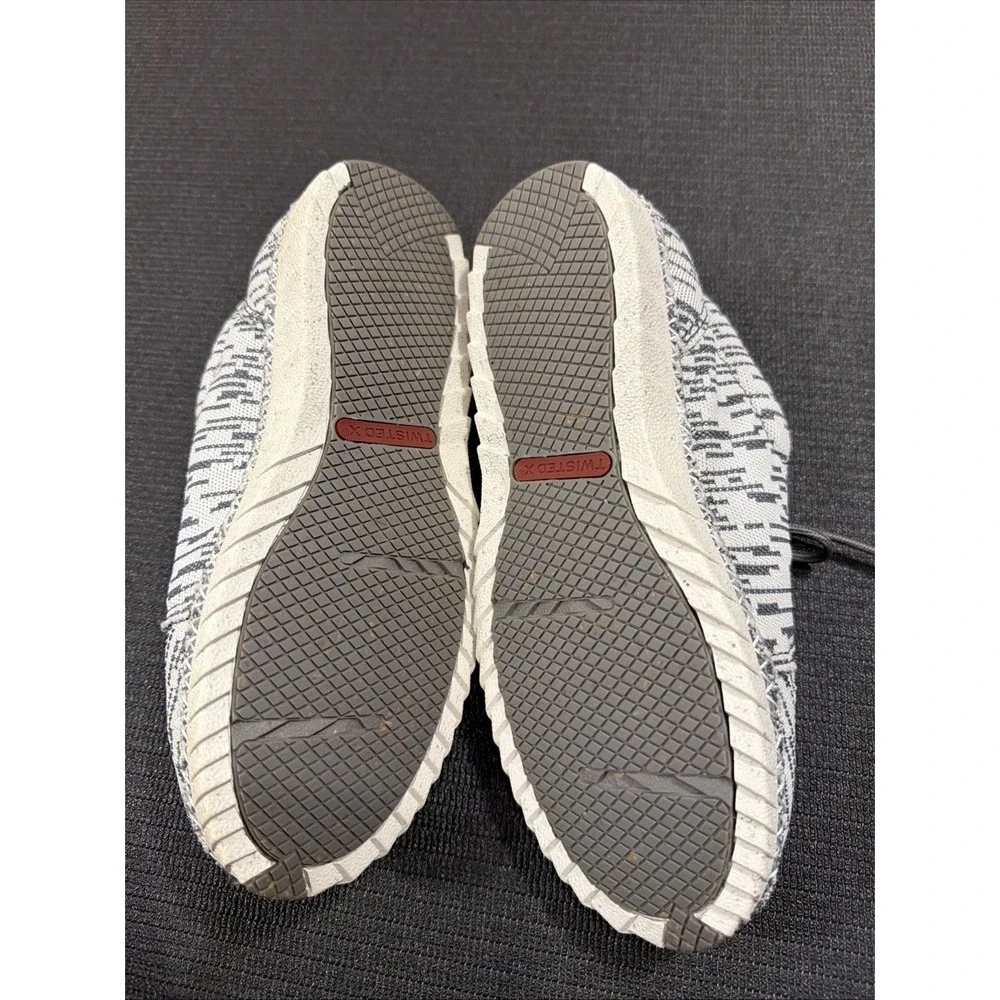 Twisted X Zero-X White and Grey Canvas‎ Lace Up Casual Shoe Youth Size 1M